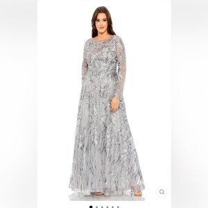 MAC DUGGAL $798 20468 Gray Beaded Elegant Mother of the Bride Evening Dress 18W